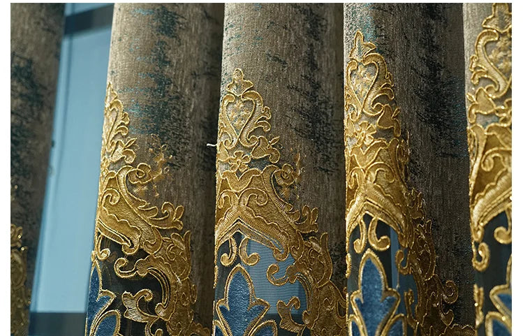 European Embroidered Blackout Curtains