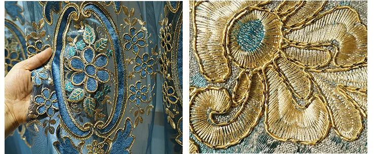 European Embroidered Blackout Curtains