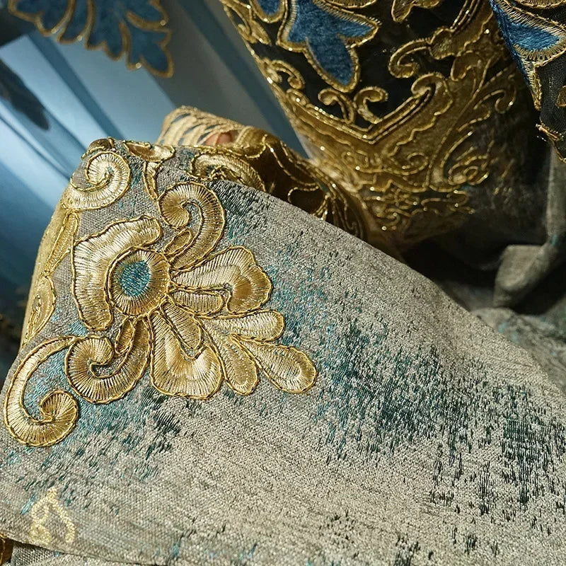 European Embroidered Blackout Curtains