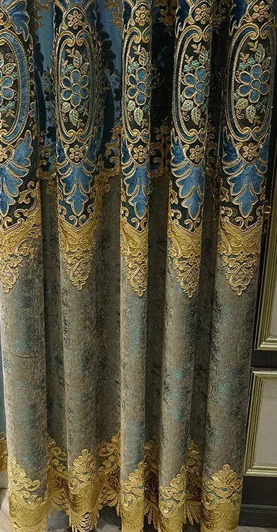 European Embroidered Blackout Curtains