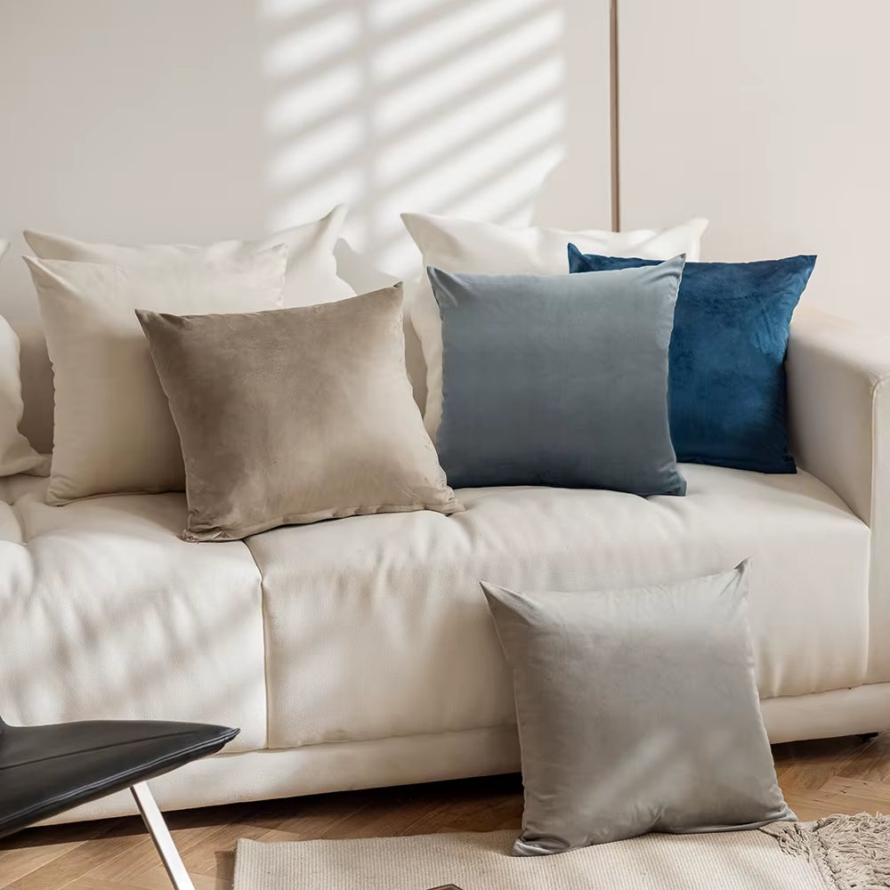 2PCS Velvet Throw Pillow Cover Soft Solid Decorative Square Cushion Case Sofa Bedroom Car Home55X55/60X60Cm Cozy Pillowcase