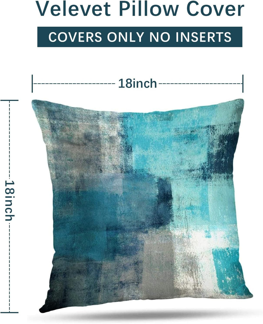 Teal Throw Pillow Cover,Pack of 4 Soft Velvet Decorative Cushion Cover for Sofa Bedroom Living Room (18X18 Inch,Teal)